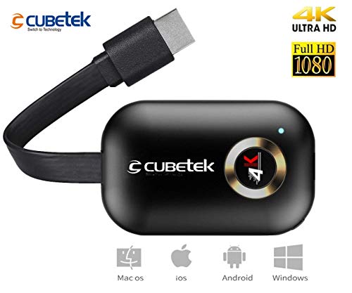 Product Cover CUBETEK 4k Wireless Display Dongle for Screen Mirroring / Miracast / Airplay / DLNA from Mobiles, Tablets, to TV Wirelessly, 2.4G WiFi, Model: G9Plus