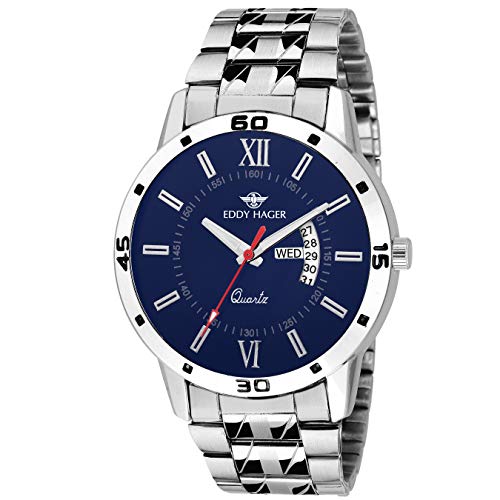Product Cover Eddy Hager Day and Date Men's Watch (Blue)