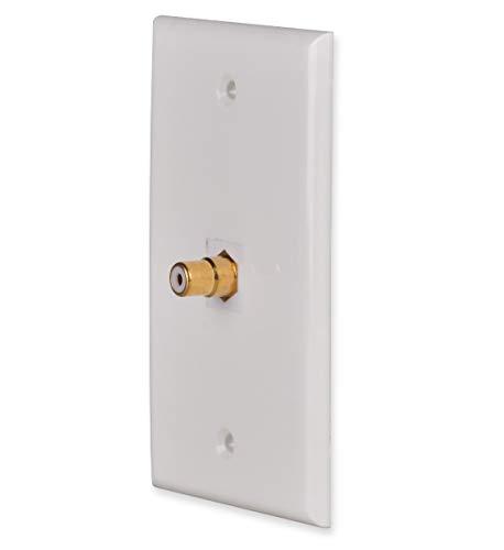 Product Cover DCFun RCA Wall Plate, Composite RCA Wallplates with Female to Female RCA Keystone Jack Insert - 1 Port