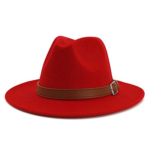 Product Cover Classic Men & Women Wide Brim Fedora Panama Hat with Belt Buckle