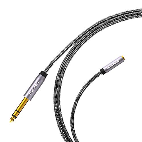 Product Cover DuKabel TopSeries Long 6.35mm (1/4 inch) to 3.5mm (1/8 inch) Headphone Jack Adapter -8ft (2.4m) 1/8 Female to 1/4 Male Extension Cable 3.5 to 6.35 for Mixer Guitar Piano Amplifier Speaker and More