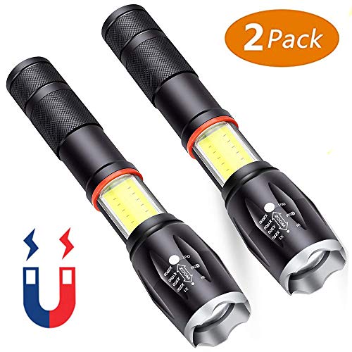 Product Cover LED Tactical Flashlight [2 PACK], iBester Ultra-Bright LED Lantern Flash Light, COB Lantern + Flashlight in-1 with Zoom & Magnetic Base As Seen On TV Taclight Pro Flashlights