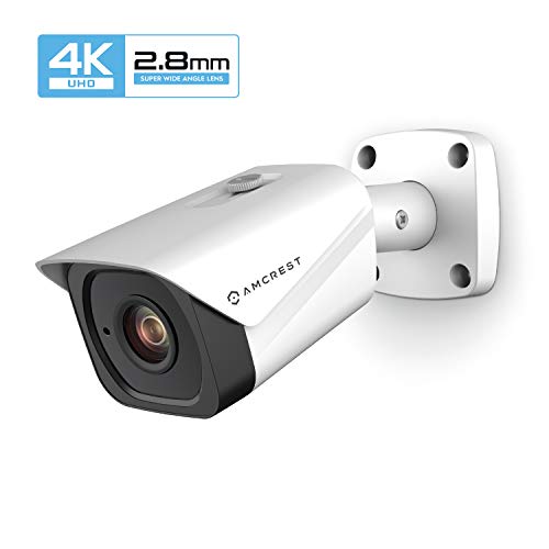 Product Cover Amcrest UltraHD 4K (8MP) Outdoor Bullet POE IP Camera, 3840x2160, 131ft NightVision, 2.8mm Lens, IP67 Weatherproof, MicroSD Recording, White (IP8M-2496EW-28MM)