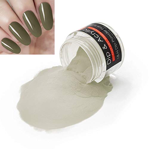 Product Cover 2 In 1 Nail Dip Powder & Acrylic Powder Light Green Gray 1 Ounce I.B.N Dipping Powder (Added Vitamin and Calcium) Non-Toxic & Odor-Free, No Need Nail Lamp Dryer (46)
