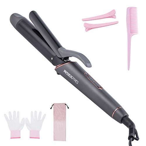 Product Cover Curling Iron 1.25 Inch Ceramic Tourmaline Coating Curling Wand Instant Heat up to 470°F with Anti-Scald Insulated Wand Tip (Include Heat Glove)