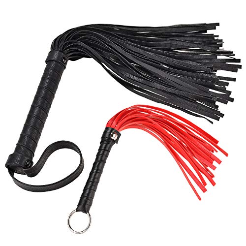 Product Cover Keria Horse Riding Crop,Soft Faux Leather Harness Handle Riding Crop with Extra Small Black Red One