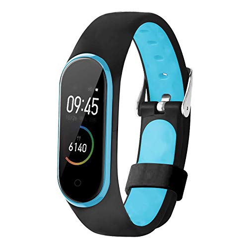 Product Cover QHOHQ Wristband for Xiaomi Mi Band 4 / Mi Band 3, Plastic Soft Silicone Waterproof Replacement Smart Watch Wristband (Black)