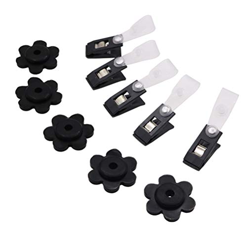 Product Cover EKEV 10 Pack Garden Flag Rubber Stoppers and Adjustable Anti-Wind Clips - Flag Stops Accessories for Garden Flag Poles Stand