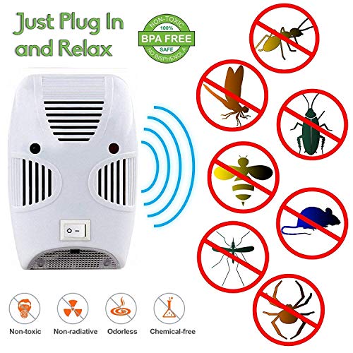 Product Cover Zurato Ultrasonic Pest Repellent for Kitchen, Living Room, Office, Electronic Bug Repellent Reject Ant, Mosquito, Rate, Rodent, Insect, Bed Bug, Rodent, Lizard, Spiders, Fly, Pet Safe, Eco-Friendly