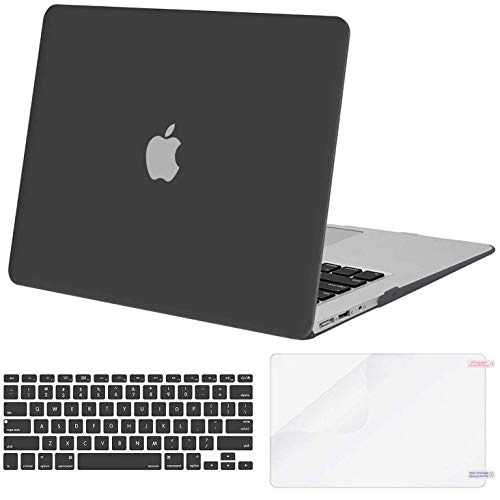 Product Cover MOSISO Plastic Hard Shell Case & Keyboard Cover Skin & Screen Protector Only Compatible with MacBook Air 11 inch (Models: A1370 & A1465), Space Gray