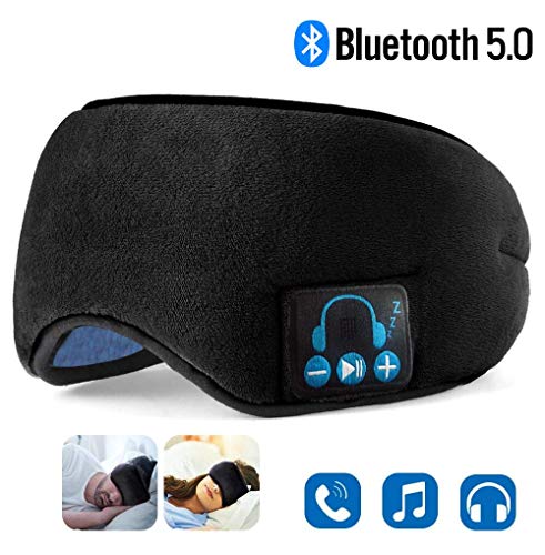 Product Cover Sleep Headphones, Upgraded Sleep Eye Mask Bluetooth 5.0, Wireless Sleep Headphones, Designed with Ultra Thin Speakers & MIC, Super Soft, Washable, Hands-Free Calling, Travel Helper, Idea