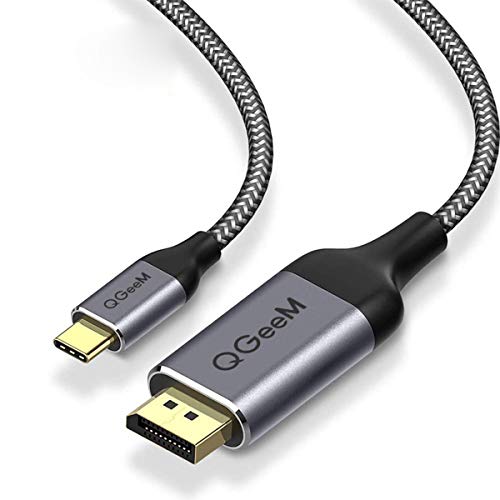 Product Cover USB C to Displayport Cable,QGeeM 4ft 4K@60HZ Thunderbolt 3 to Displayport Cable Compatible with MacBook Pro 2018/2017, ipad pro 2018,Surface Book 2,Dell XPS Sumsang Galaxy S9 S10 Note 9 dex etc(1.2M)