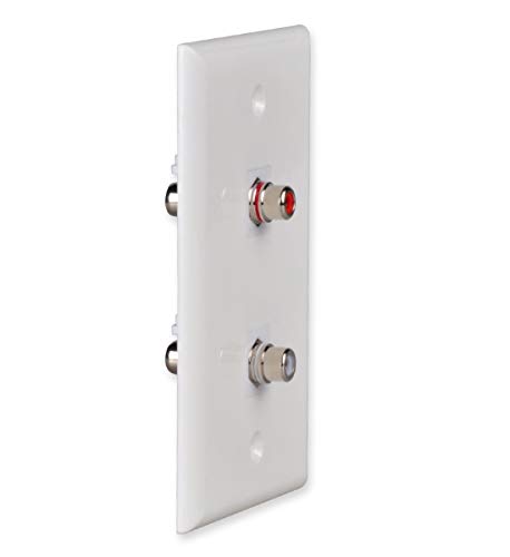 Product Cover DCFun RCA Wall Plate, Composite RCA Wallplates with Red White Female to Female RCA Keystone Jack Inserts - 2 Ports