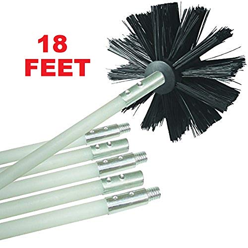 Product Cover Flexible Dryer Vent Cleaning Kit, Lint Remover, Extends up to 18 Feet, Synthetic Clean Brush Head, Use With or Without a Power Drill (18 Feet)