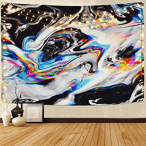 Product Cover Alishomtll Colorful Gouache Tapestry Psychedelic Art Tapestry Marble Swirl Tapestries Natural Landscape Trippy Tapestry for Room (Multi, 59.1 x 82.7 inches)