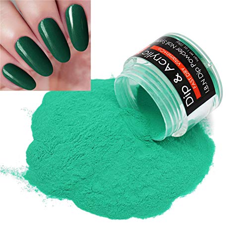 Product Cover 2 In 1 Dip Powder & Acrylic Powder Dark Green (Added Vitamin & Calcium) I.B.N Dipping Powder Color 1 Ounce, Non-Toxic & Odor-Free, without UV LED Lamp Cured (87)