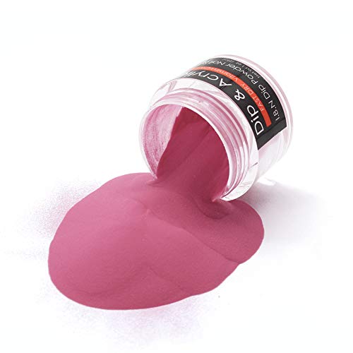 Product Cover 2 In 1 Red Acrylic Dip Powder (Added Vitamin & Calcium) I.B.N Dipping Powder 1 Ounce, Non-Toxic & Odor-Free, without UV LED Lamp Cured (85)