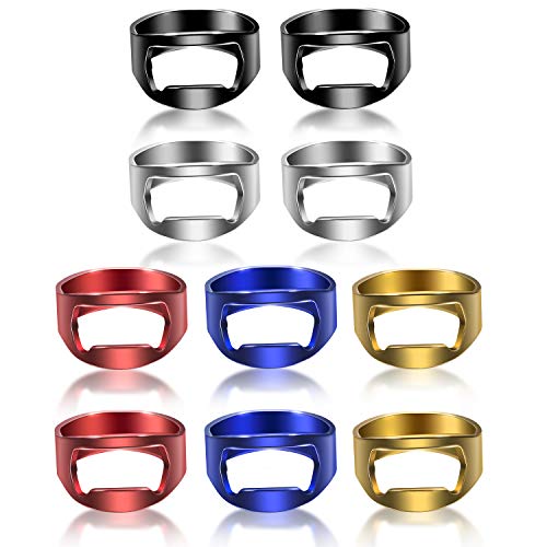 Product Cover 10 Pieces Ring Bottle Opener Stainless Steel Beer Bottle Opener Colorful Finger Bottle Opener for Party Family Gift Supplies