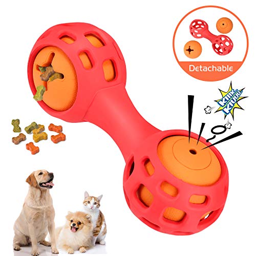Product Cover WINGPET Dog Chew Toys - Interactive Dog Toys - Durable Dog Balls Rubber with Treat Dispenser & Squeaker, 2-in-1 Puppy Chew Toys, Great for Small Dogs or Pets Training...