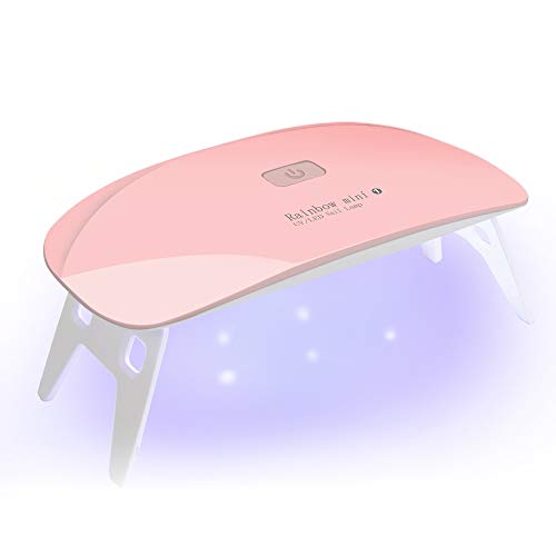 Product Cover Nail Dryer, UV LED Nail Lamp,Led Gel Nail Polish Curing Lamp with Gloves for Acrylic & Gel Manicures Fingernail & Toenail Polish Art (Mini 6w-Pink)