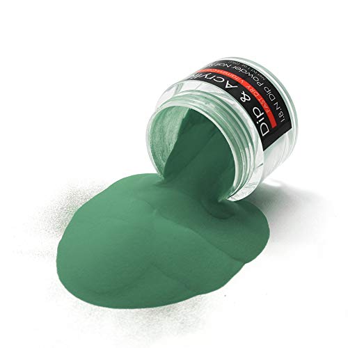 Product Cover 2 In 1 Dipping Powder & Acrylic Powder Green (Added Vitamin and Calcium) I.B.N Dip Powder Color 1 Ounce, Non-Toxic & Odor-Free, without UV LED Lamp Cured (77)