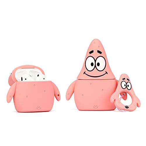 Product Cover ZAHIUS Airpods Silicone Case Cool Cover Compatible for Apple Airpods 1&2 [Cartoon Series][Designed for Kids Girl and Boys](Patrick Star)