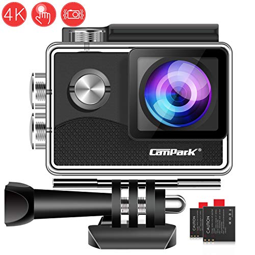 Product Cover Campark X15 4K Action Camera with Touch Screen EIS Anti-Shake WiFi Waterproof Cam 30m Underwater Christmas New Year Birthday Festival Gift with Mount Accessory Kits, Compatible with GoPro