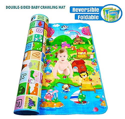 Product Cover Wazdorf Double Side Waterproof, Anti Skid Baby Crawling Play Floor Mat for Kids (Large, 120 x 180 cm, Multicolour)