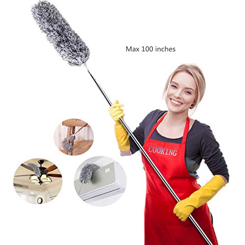 Product Cover Webster Cobweb Duster,Showroom Microfiber Duster Extendable Ideal for Cleaning Blinds Ceiling Fans Interior Roof TV Bookcases Eco-Friendly Hand Duster
