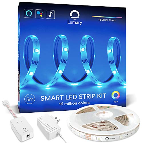 Product Cover Smart WiFi LED Strip Lights - Lumary Color Changing Rope Lights Compatible with Alexa Google Home RGB Music Sync Phone Control for TV Bedroom Party Home Decoration (RGB 16.4ft Led Strip)