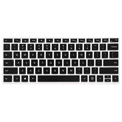 Product Cover Masino Silicon Keyboard Cover for Microsoft Surface Pro Signature Type Cover & Surface Pro Type Cover with Fingerprint ID 2017 Released Ultra Thin Protective Skin (A Keyboard Cover- Black)