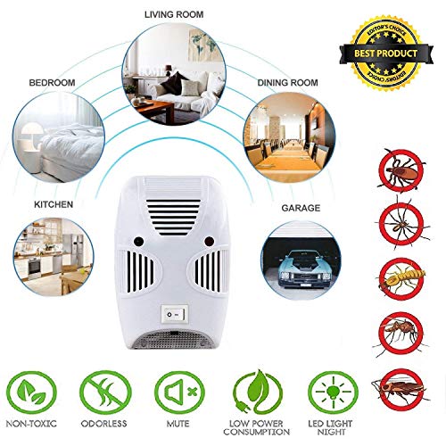 Product Cover Xenoty Ultrasonic Pest Repellent for Kitchen, Living Room, Office, Electronic Bug Repellent Reject Ant, Rate, Rodent, Insect, Bed Bug, Rodent, Pet Safe, Eco-Friendly, Upgrade Device