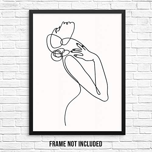 Product Cover Abstract Woman's Body Shape Wall Decor Art Print Poster - Female One Line Silhouette -11