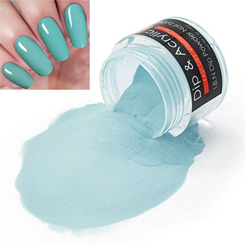 Product Cover 2 In 1 Nail Dip Powder & Acrylic Powder Blue (Added Vitamin and Calcium) I.B.N Dipping Powder Color 1 Ounce, Non-Toxic & Odor-Free, No Need Nail Lamp Dryer (60)
