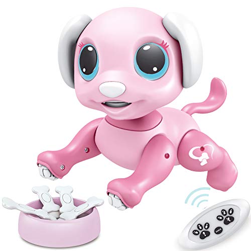 Product Cover BIRANCO. Updated 2019 Smart Puppy - Remote Control, Gesture Control, STEM Programmable Actions, Lights and Sounds Electronic Pets Dog Toys, Ages 3 and Up (Pink)