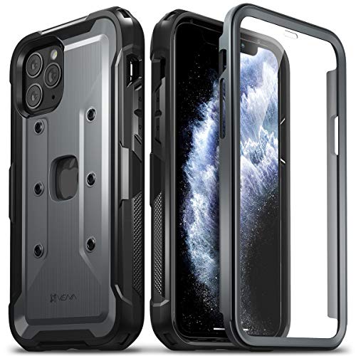 Product Cover Vena iPhone 11 Pro Case, vArmor Pro, Full Body Rugged Heavy Duty Defender Case with Built-in Screen Protector, Designed for iPhone 11 Pro (5.8 inches) - Space Gray (PC), Black (TPU)