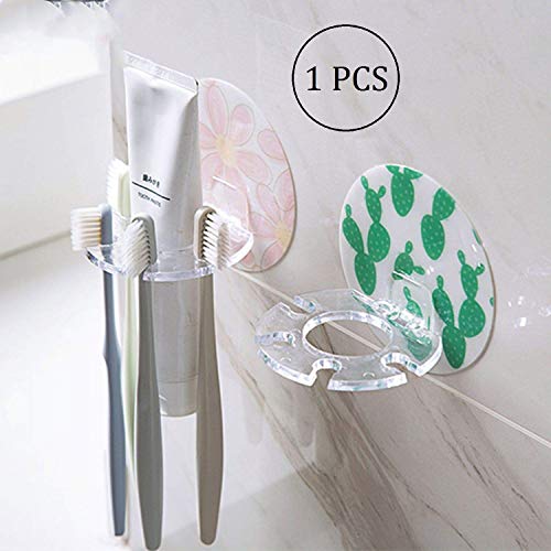 Product Cover GETKO WITH DEVICE Wall Mounted Toothbrush Holder for Toothpaste Stand Razor Toothbrush Holder Dispenser Space Saver Wall Hanging Bathroom Storage Organizer Rack
