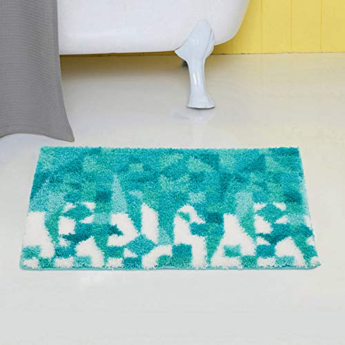 Product Cover Home Centre Mekong Geomeric Print Rectangular Anti-Slip Bathmat - Blue