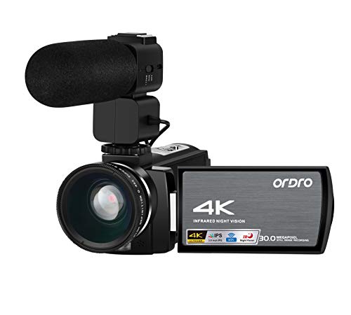 Product Cover Ordro AE8 Video Camera 4k Camcorder 1080P 60FPS Digital Zoom 3.0