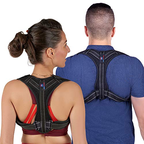 Product Cover Back Brace Posture Corrector for Men and Women -USA Designed| Adjustable Back Brace for Upper Back, Shoulder and Neck Pain Relief | Clavicle Support to Improve Posture |Comfortable Alignment-UNIVERSAL