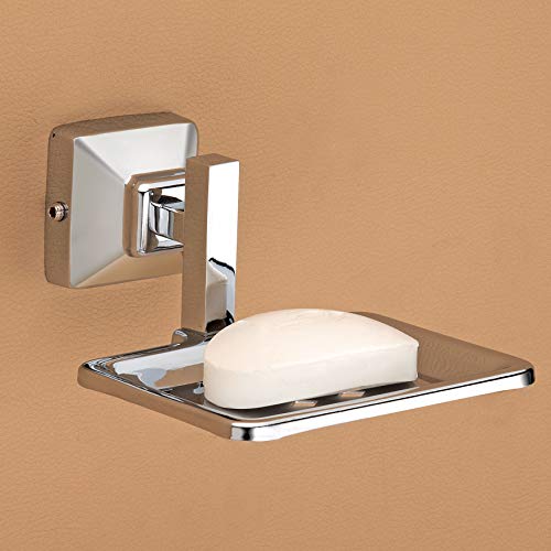 Product Cover Plantex Crosslink Stainless Steel 304 Grade Squaro Soap Holder for Bathroom/Soap Dish/Bathroom Soap Stand/Bathroom Accessories(Chrome)
