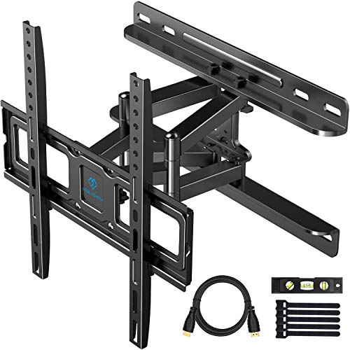 Product Cover PERLESMITH TV Wall Mount Full Motion for Most 32-55 Inch TVs with Swivel & Extends 16.53 Inch - Dual 6 Arms Wall Mount TV Bracket VESA 400x400 Fits LED, LCD, OLED Flat Screen TVs up to 99 lbs