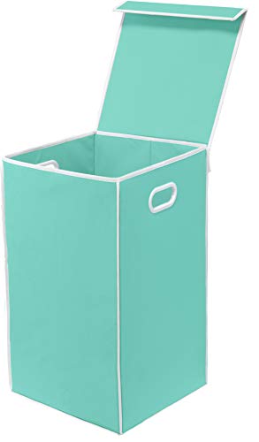 Product Cover Simple Houseware Single Laundry Basket with Lid, Turquoise