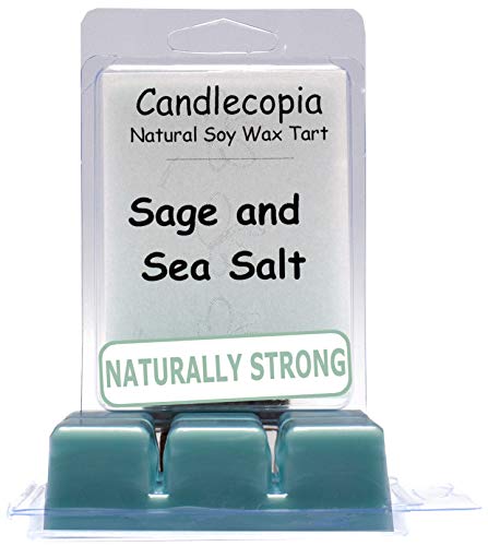 Product Cover Candlecopia White Sage & Sea Salt Strongly Scented Hand Poured Vegan Wax Melts, 12 Scented Wax Cubes, 6.4 Ounces in 2 x 6-Packs