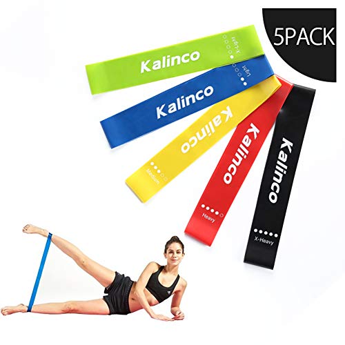 Product Cover KALINCO Resistance Loop Bands,Superior Resistance Exercise Bands for Physical Therapy, Yogo, Strengthing with Instruction Guide,Carry Bag.
