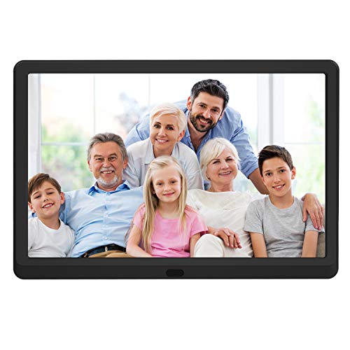 Product Cover 10 inch Digital Picture Frame with 1920x1080 IPS Screen Digital Photo Frame Adjustable Brightness, Photo Deletion, Timing Power On/Off, Background Music Support 1080P Video, SD Card and USB