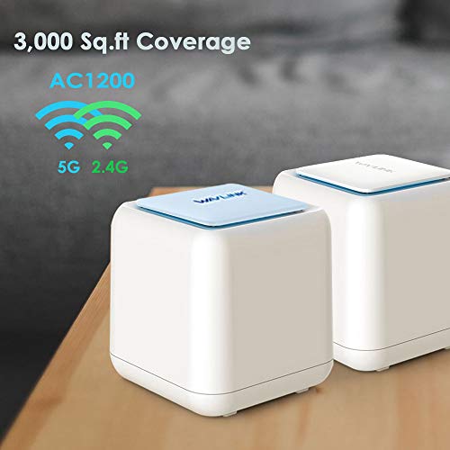 Product Cover WAVLINK Halo Base 2 Whole Home Mesh Wireless WiFi System, 1 WiFi Router + 1 Satellite Point, Replaces AC Routers and Extenders, 1200Mbps Dual Band, Seamless Roaming, Up to 3000 sq. ft. Coverage