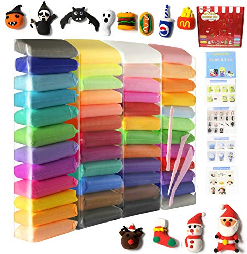 Product Cover Air Dry Clay 48 Pieces 26.4 Ounce, Modeling Clay 48 Colors, Magic Clay with Tools and Manuals (750 Gram), Christmas Boxes
