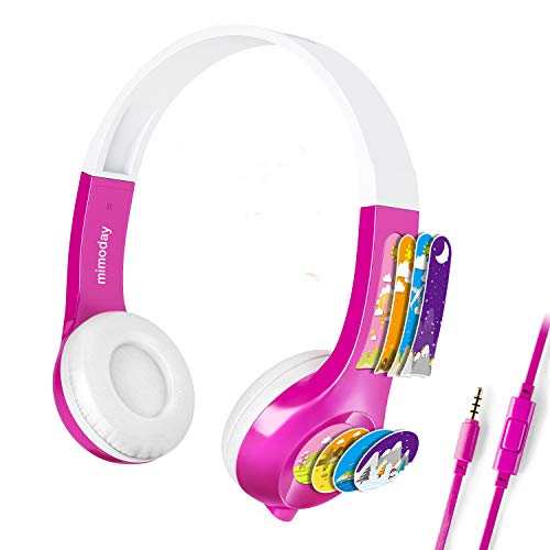Product Cover Kids Headphones -Over-Ear,Folding Without Deformation, HD Sound Headphones for Kids, 85db Volume Limited Safe Headset/Mic for 3.5mm/PC/Cellphone/mp3 (Red)