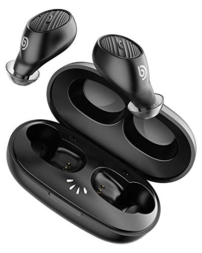 Product Cover Bomaker True Wireless Earbuds Bluetooth 5.0 in-Ear Stereo Headphones, Built in Mic Headset, AptX Pumping Bass, Graphene Drivers, Secure Fit, One-Step Pairing, IPX7 Sweatproof for Work, Sports, Gym